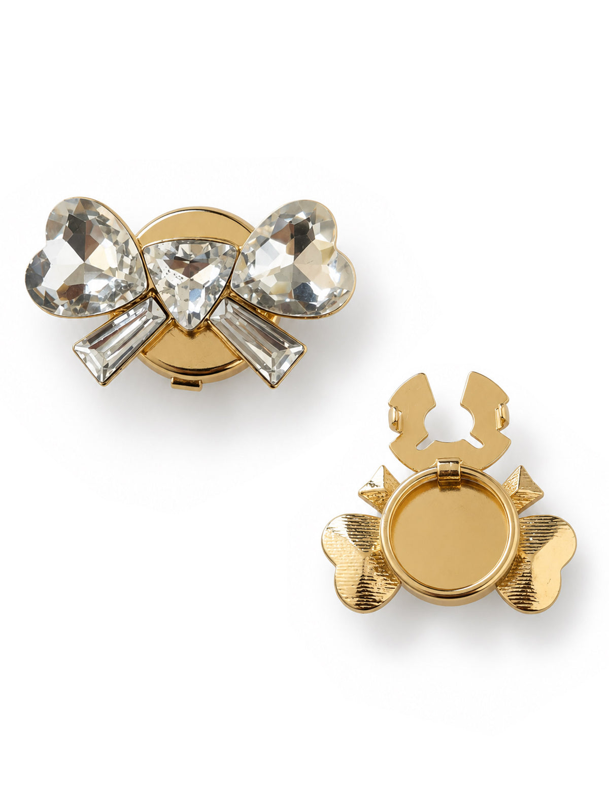 Crystal Bow Button Cover Set